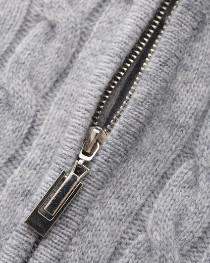 Luxurious 100% Cashmere Woven Half-Zip Sweater