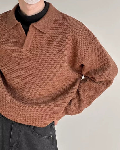 Textured Knit Polo Sweater - Elevated Everyday Style