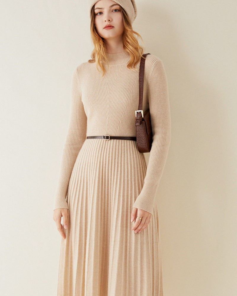 Luxurious Pure Cashmere Flare Dress