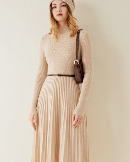Luxurious Pure Cashmere Flare Dress
