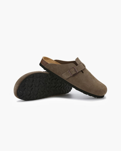 Vintage-Style Old Money Suede Clogs