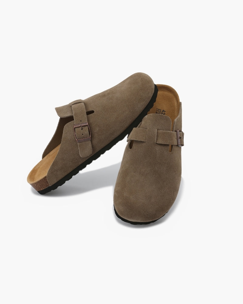 Vintage-Style Old Money Suede Clogs