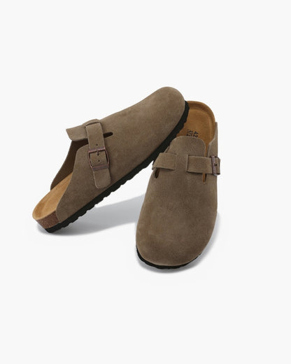 Vintage-Style Old Money Suede Clogs