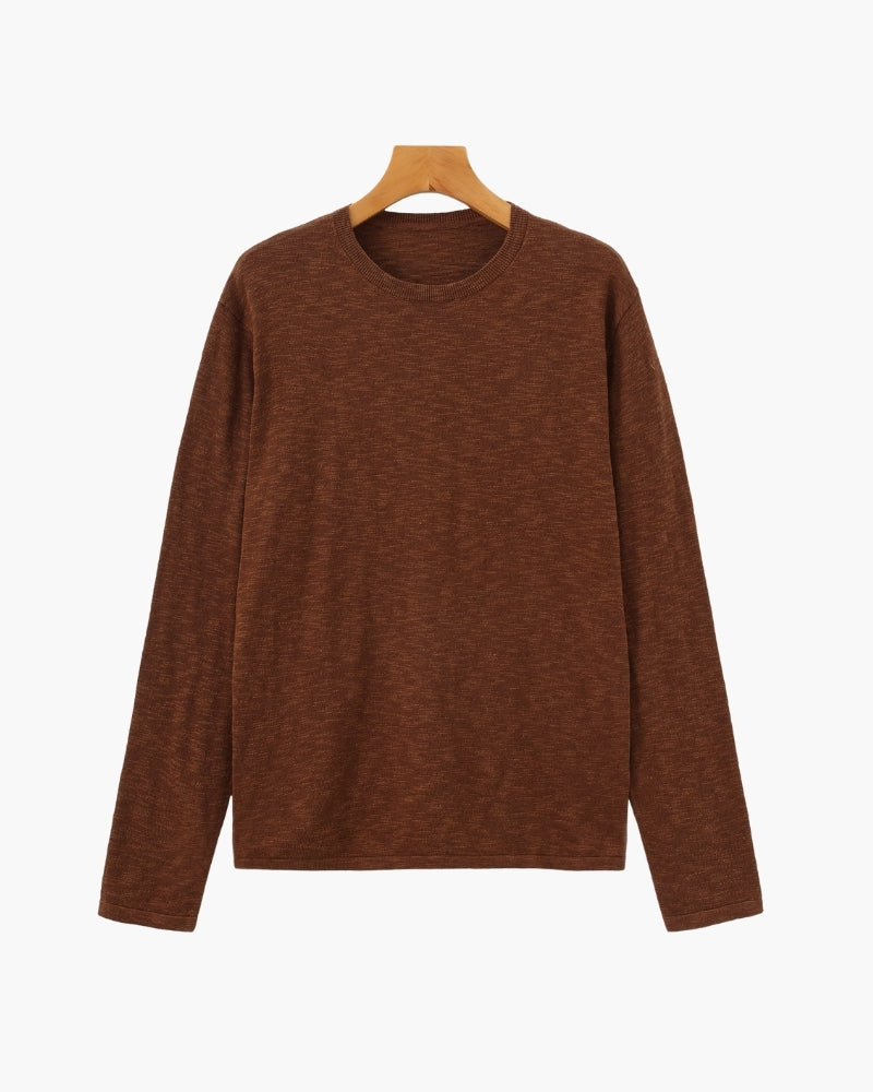 Linen-Cotton Blend Essential Crewneck