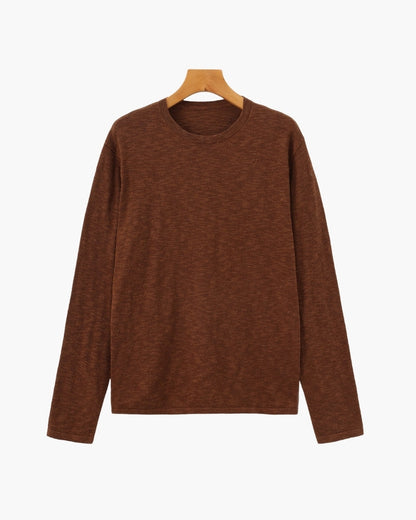 Linen-Cotton Blend Essential Crewneck