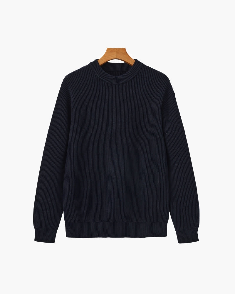 Cozy Rib-Knit Crewneck Sweater