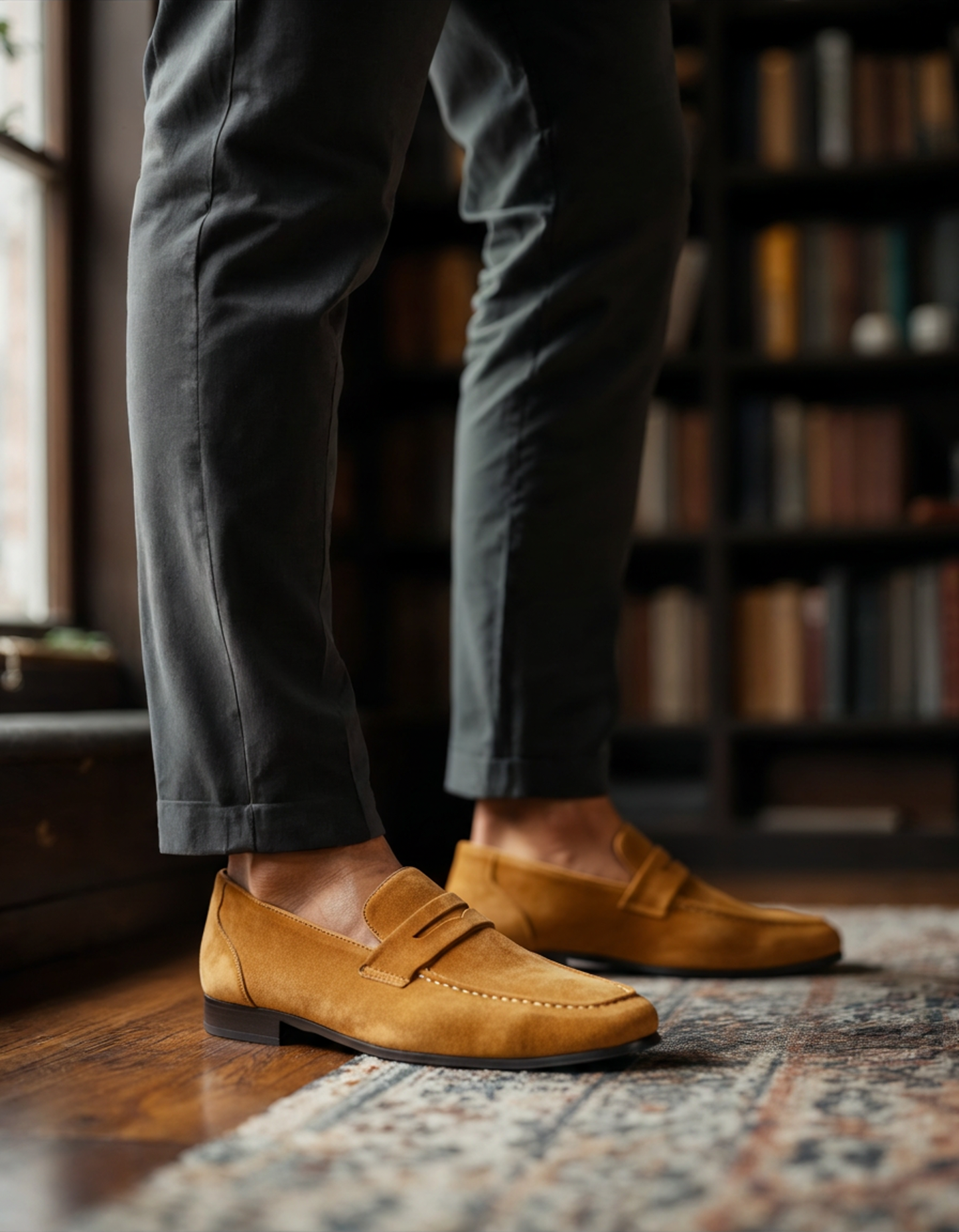 Old Money Suede Penny Loafers - Timeless Luxury in Rich Suede