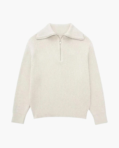 Cozy Striped Zip-Up Sweater