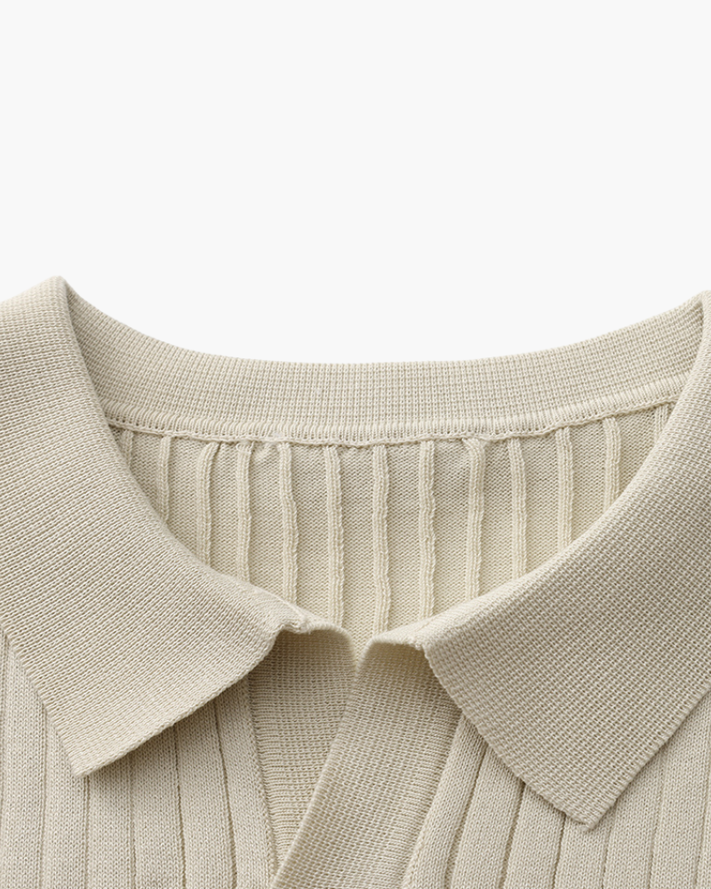 Premium Ribbed Polo Shirt - Sleek, Comfortable, and Versatile