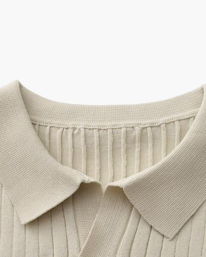 Premium Ribbed Polo Shirt - Sleek, Comfortable, and Versatile