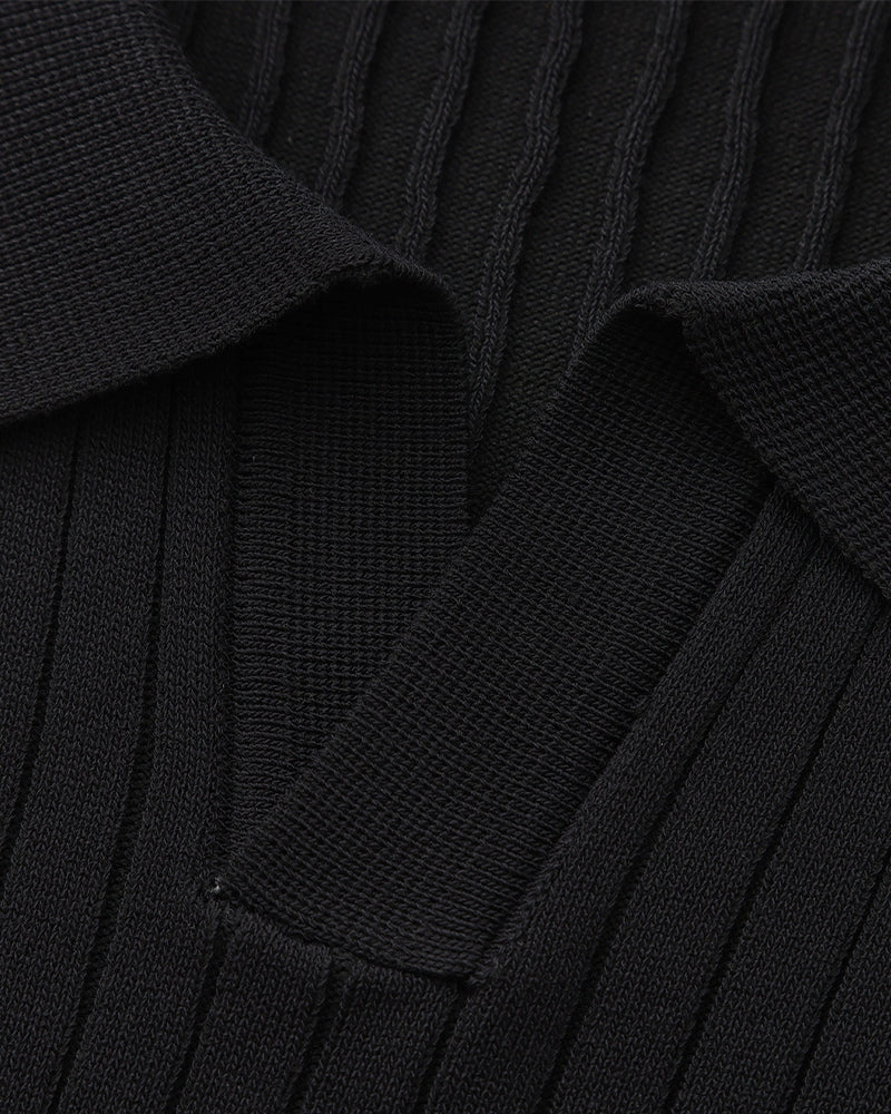 Premium Ribbed Polo Shirt - Sleek, Comfortable, and Versatile