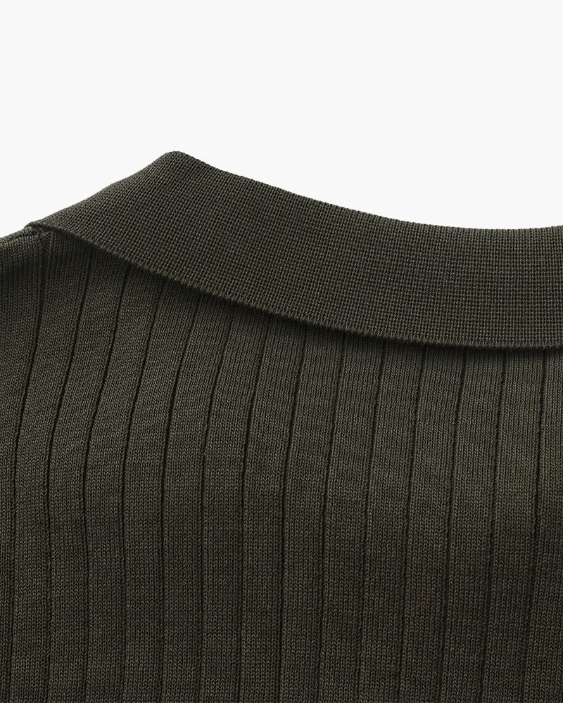 Premium Ribbed Polo Shirt - Sleek, Comfortable, and Versatile