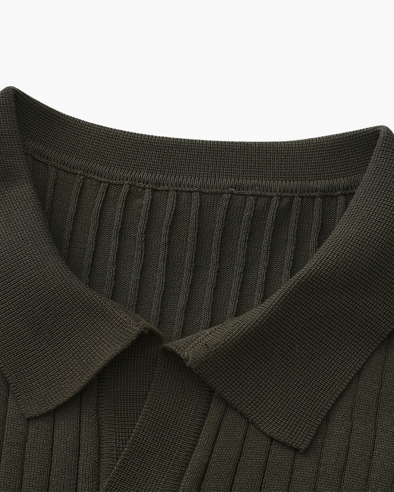 Premium Ribbed Polo Shirt - Sleek, Comfortable, and Versatile