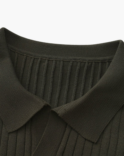 Premium Ribbed Polo Shirt - Sleek, Comfortable, and Versatile