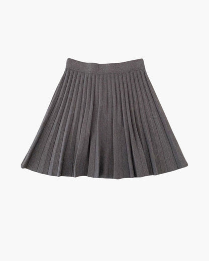 Oxford Pleated Wool Mini Skirt