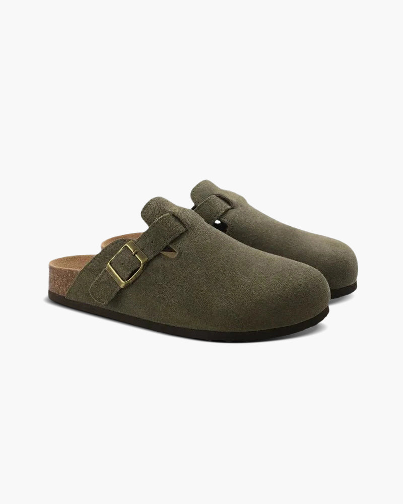 Vintage-Style Old Money Suede Clogs