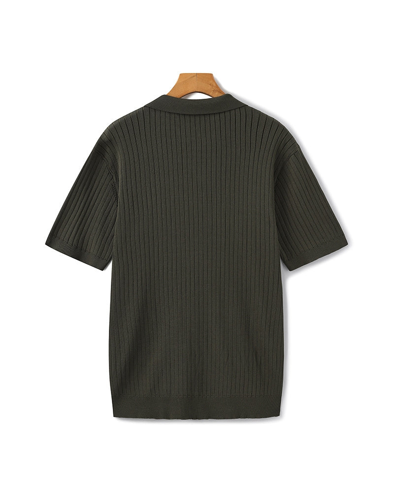 Premium Ribbed Polo Shirt - Sleek, Comfortable, and Versatile