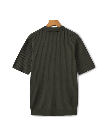 Premium Ribbed Polo Shirt - Sleek, Comfortable, and Versatile