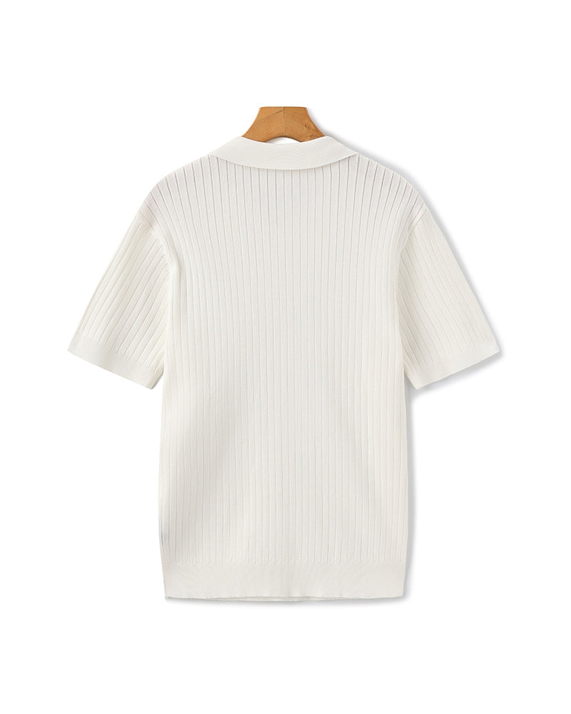 Premium Ribbed Polo Shirt - Sleek, Comfortable, and Versatile
