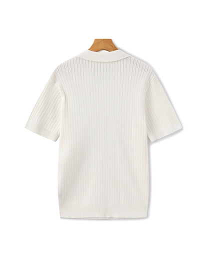 Premium Ribbed Polo Shirt - Sleek, Comfortable, and Versatile