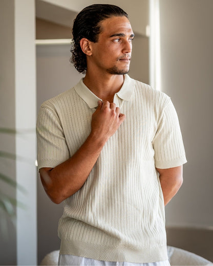 Premium Ribbed Polo Shirt - Sleek, Comfortable, and Versatile