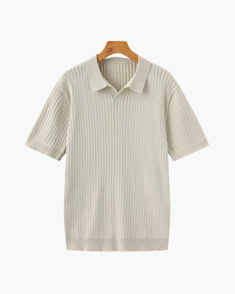 Premium Ribbed Polo Shirt - Sleek, Comfortable, and Versatile