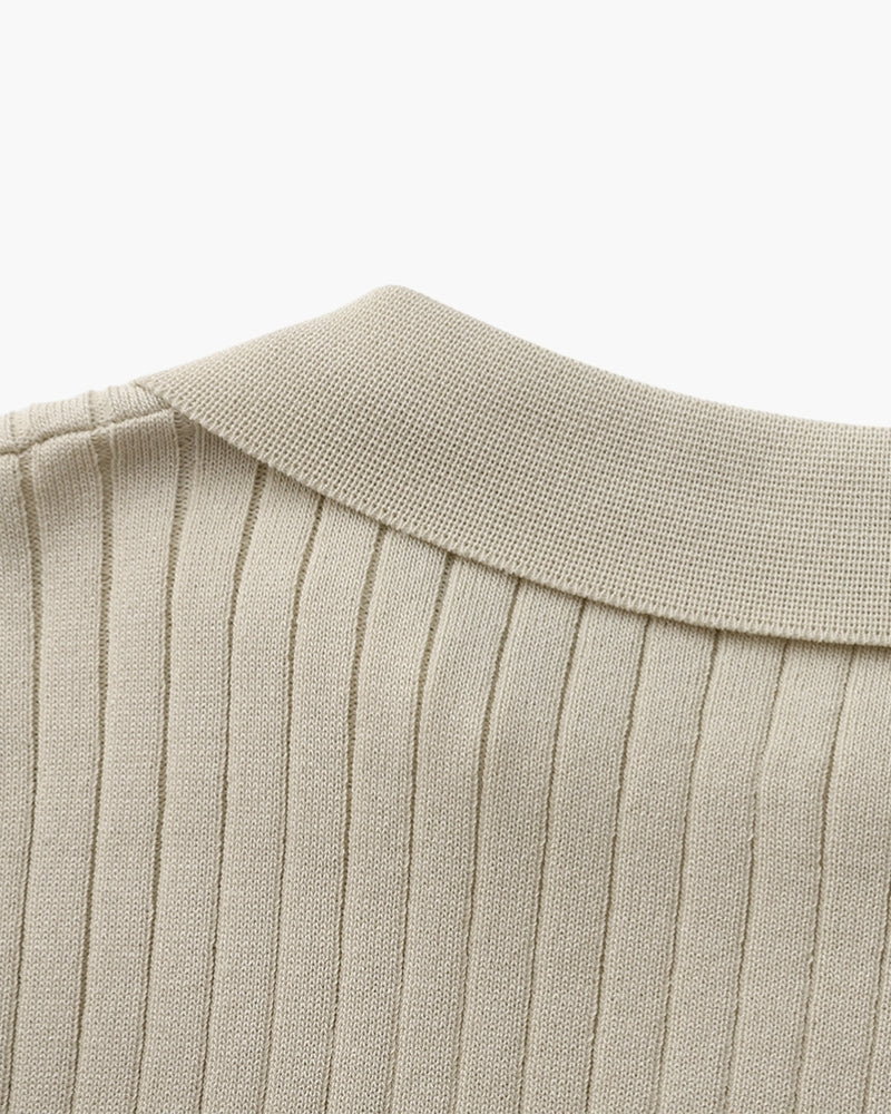 Premium Ribbed Polo Shirt - Sleek, Comfortable, and Versatile