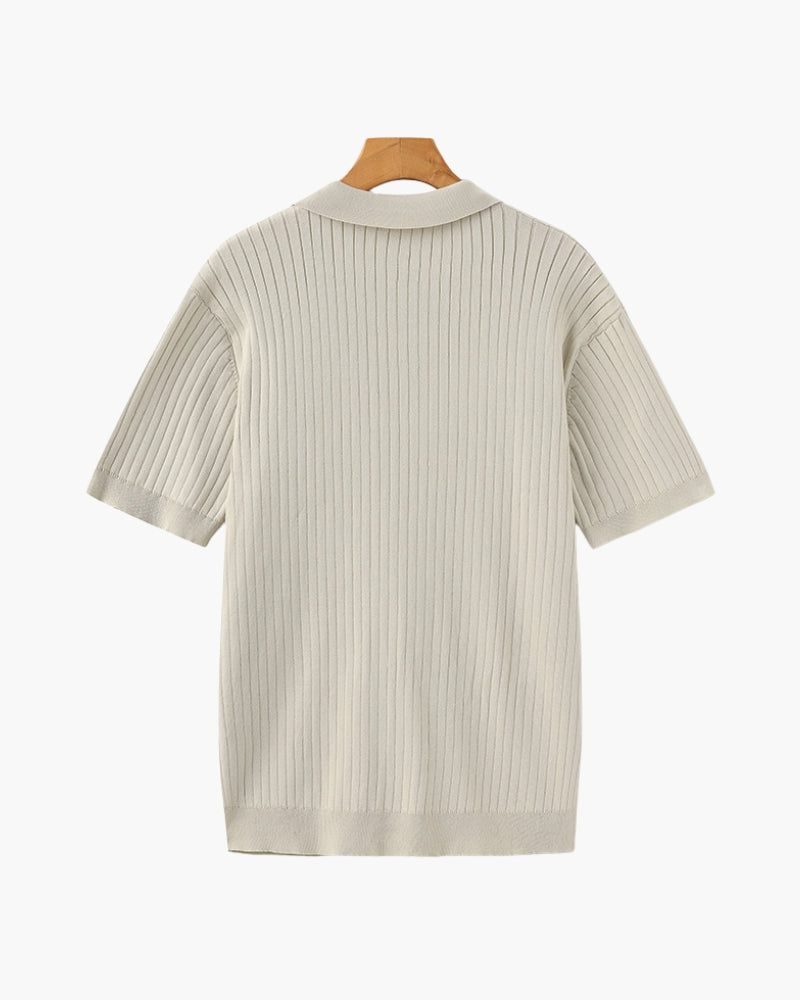 Premium Ribbed Polo Shirt - Sleek, Comfortable, and Versatile