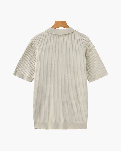 Premium Ribbed Polo Shirt - Sleek, Comfortable, and Versatile