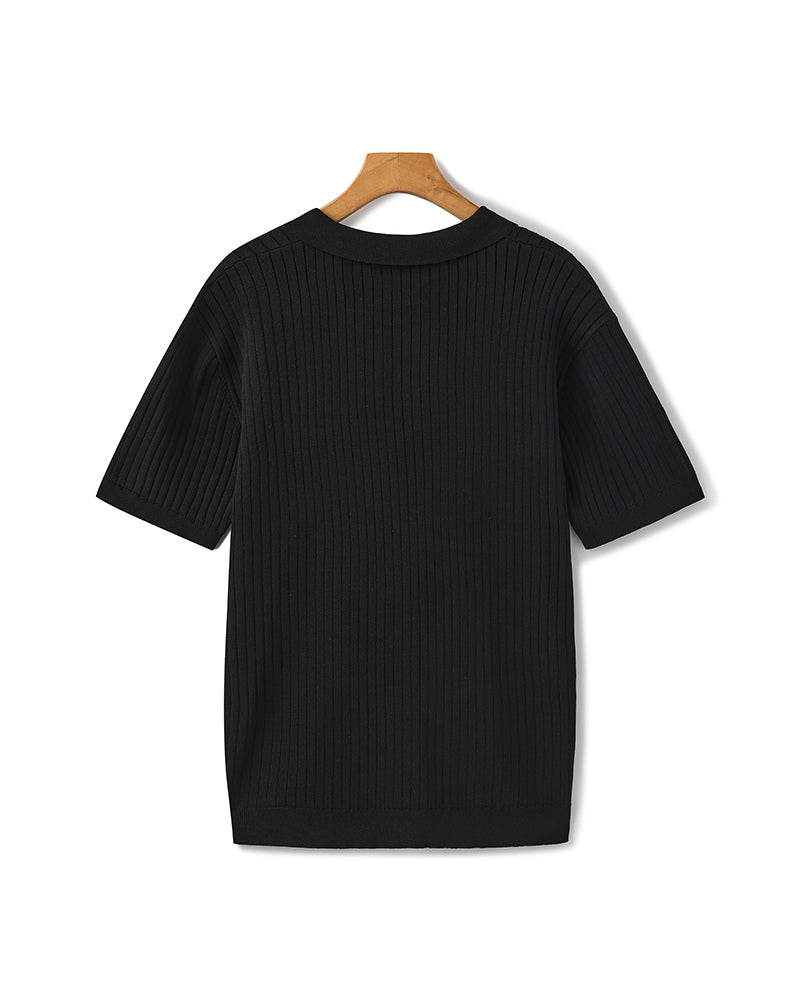 Premium Ribbed Polo Shirt - Sleek, Comfortable, and Versatile