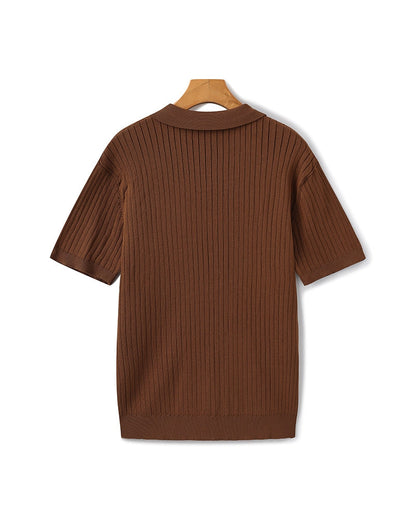 Premium Ribbed Polo Shirt - Sleek, Comfortable, and Versatile