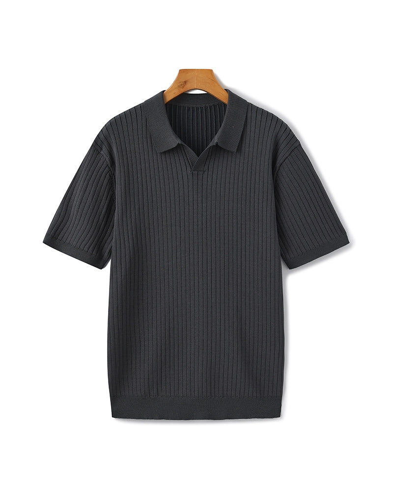 Premium Ribbed Polo Shirt - Sleek, Comfortable, and Versatile