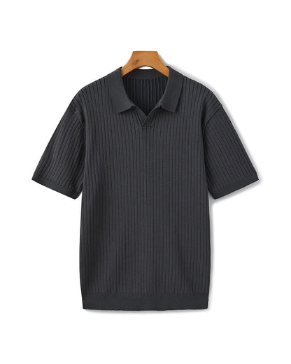 Premium Ribbed Polo Shirt - Sleek, Comfortable, and Versatile