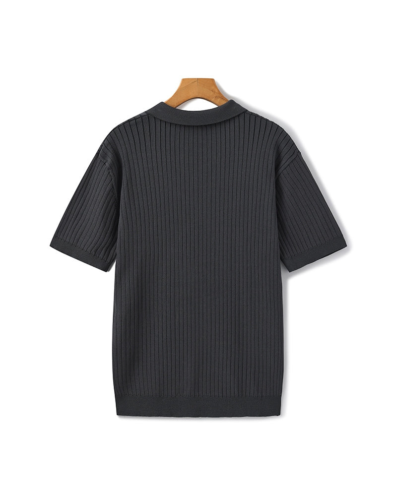 Premium Ribbed Polo Shirt - Sleek, Comfortable, and Versatile
