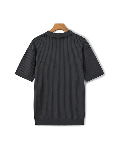 Premium Ribbed Polo Shirt - Sleek, Comfortable, and Versatile