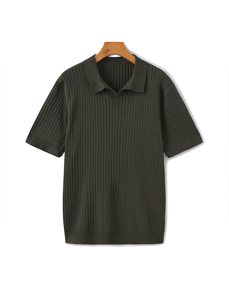 Premium Ribbed Polo Shirt - Sleek, Comfortable, and Versatile