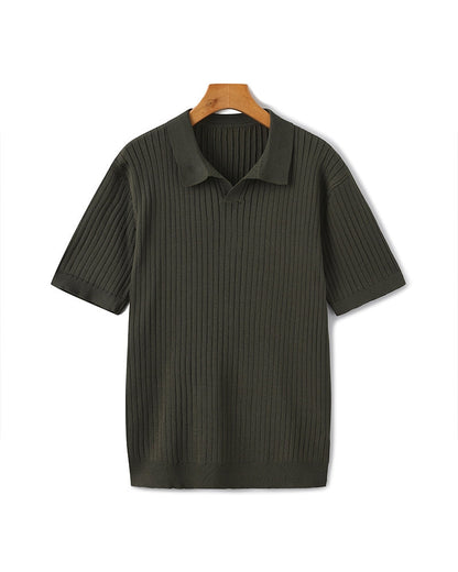 Premium Ribbed Polo Shirt - Sleek, Comfortable, and Versatile