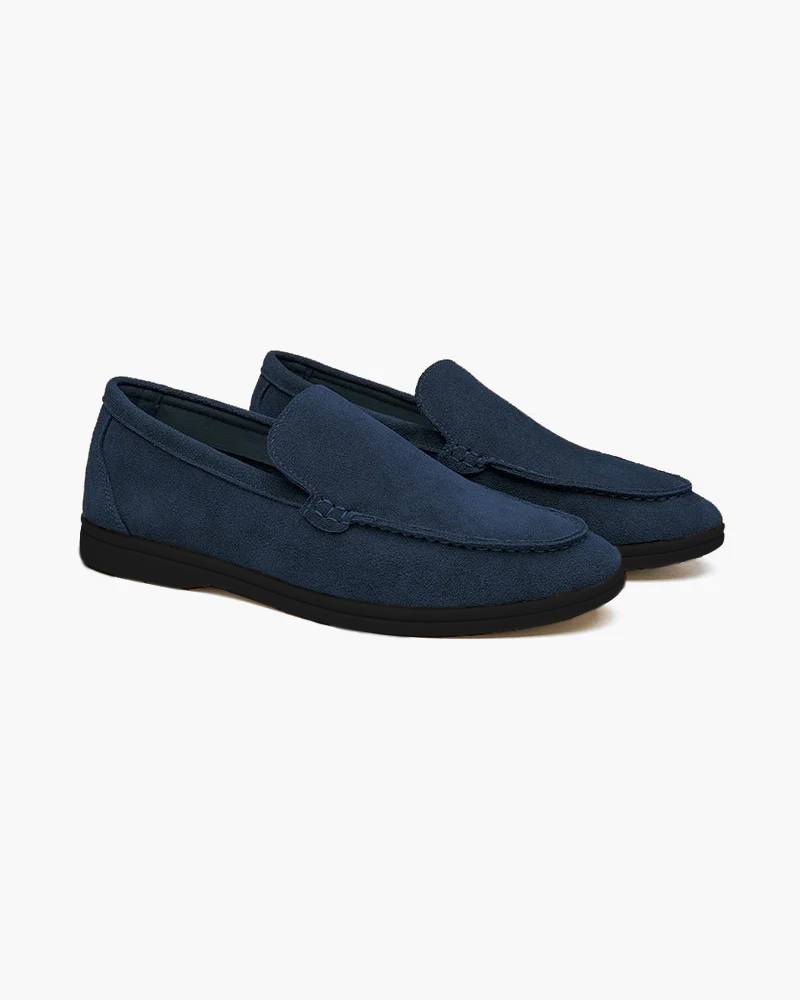 Luxurious Suede Loafers with Sleek Black Soles