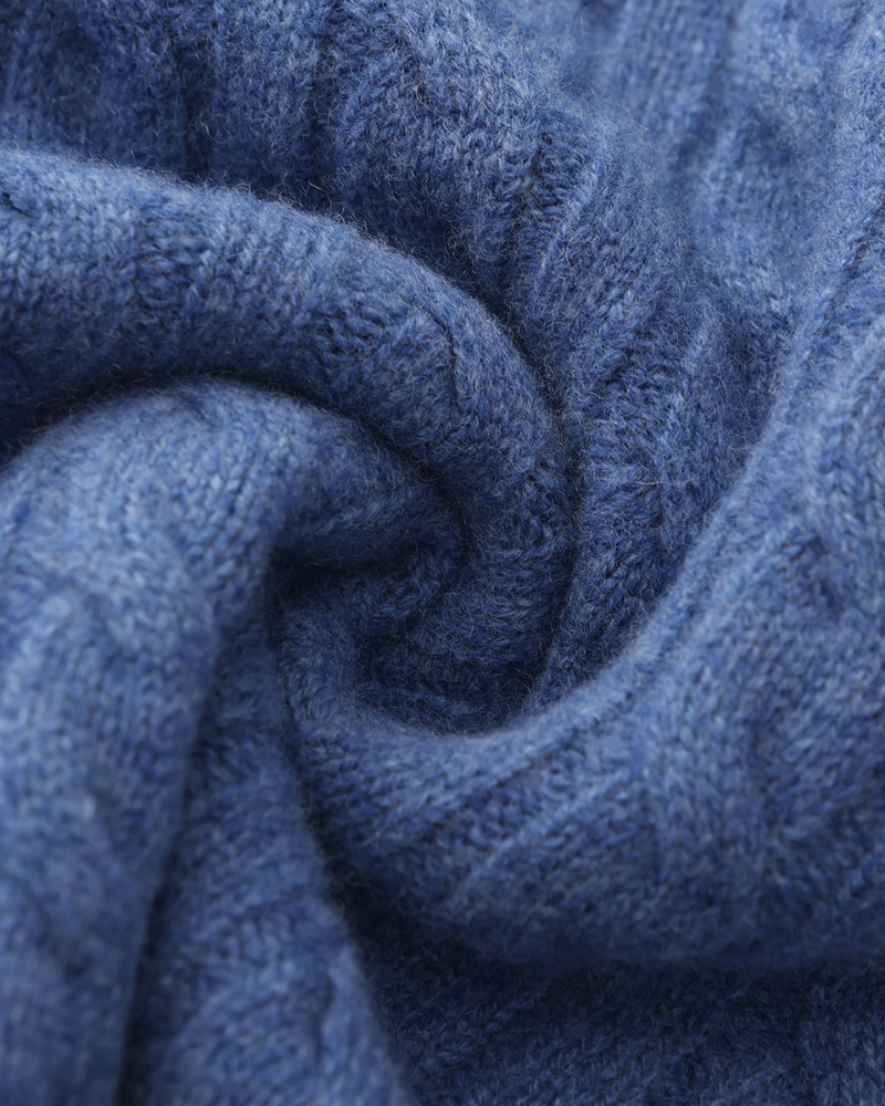 Luxurious 100% Cashmere Woven Half-Zip Sweater