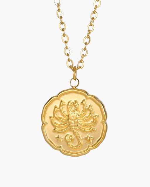 Gold Zodiac Sign Pendant Necklace - Elegant Astrology Jewelry