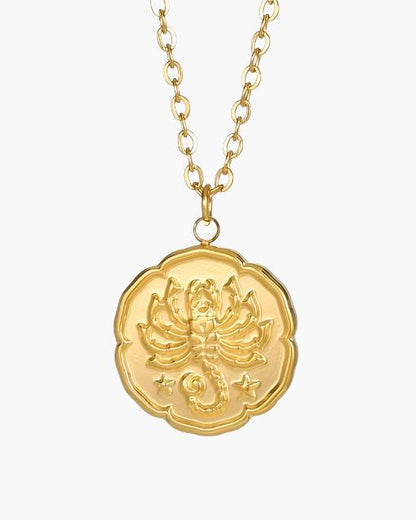 Gold Zodiac Sign Pendant Necklace - Elegant Astrology Jewelry