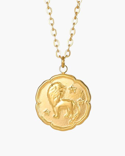 Gold Zodiac Sign Pendant Necklace - Elegant Astrology Jewelry
