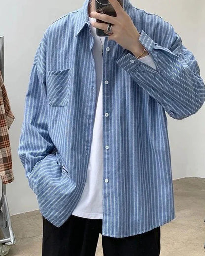 Relaxed-Fit Oversized Striped Shirt
