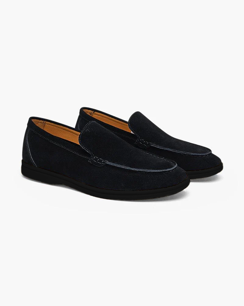 Luxurious Suede Loafers with Sleek Black Soles