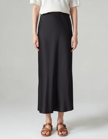 Elegant Old Money Silk Skirt