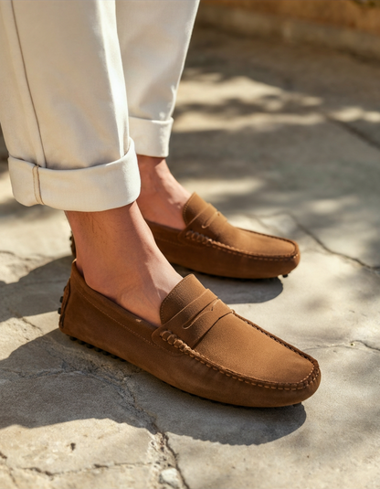 Sleek Suede Driver Loafers