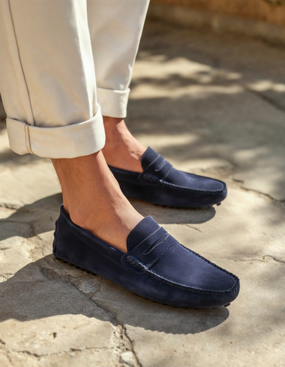 Sleek Suede Driver Loafers