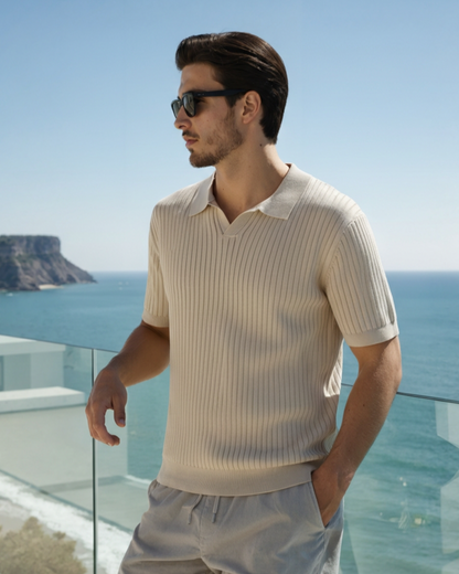 Premium Ribbed Polo Shirt - Sleek, Comfortable, and Versatile