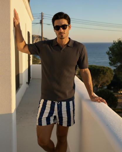 Premium Ribbed Polo Shirt - Sleek, Comfortable, and Versatile